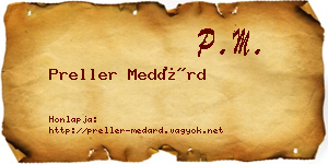 Preller Medárd névjegykártya